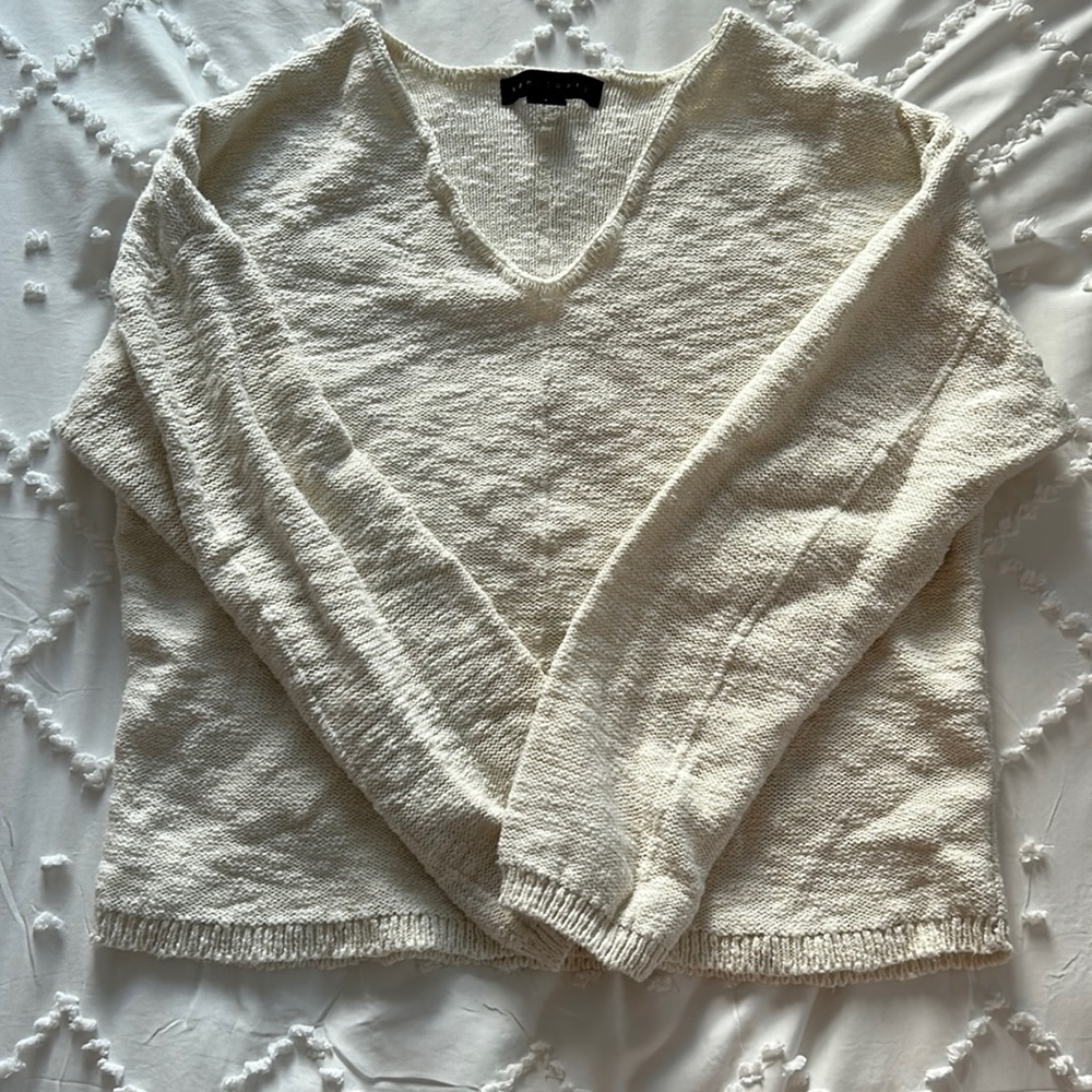 Sanctuary Cream Knit Scoop Neck Sweater